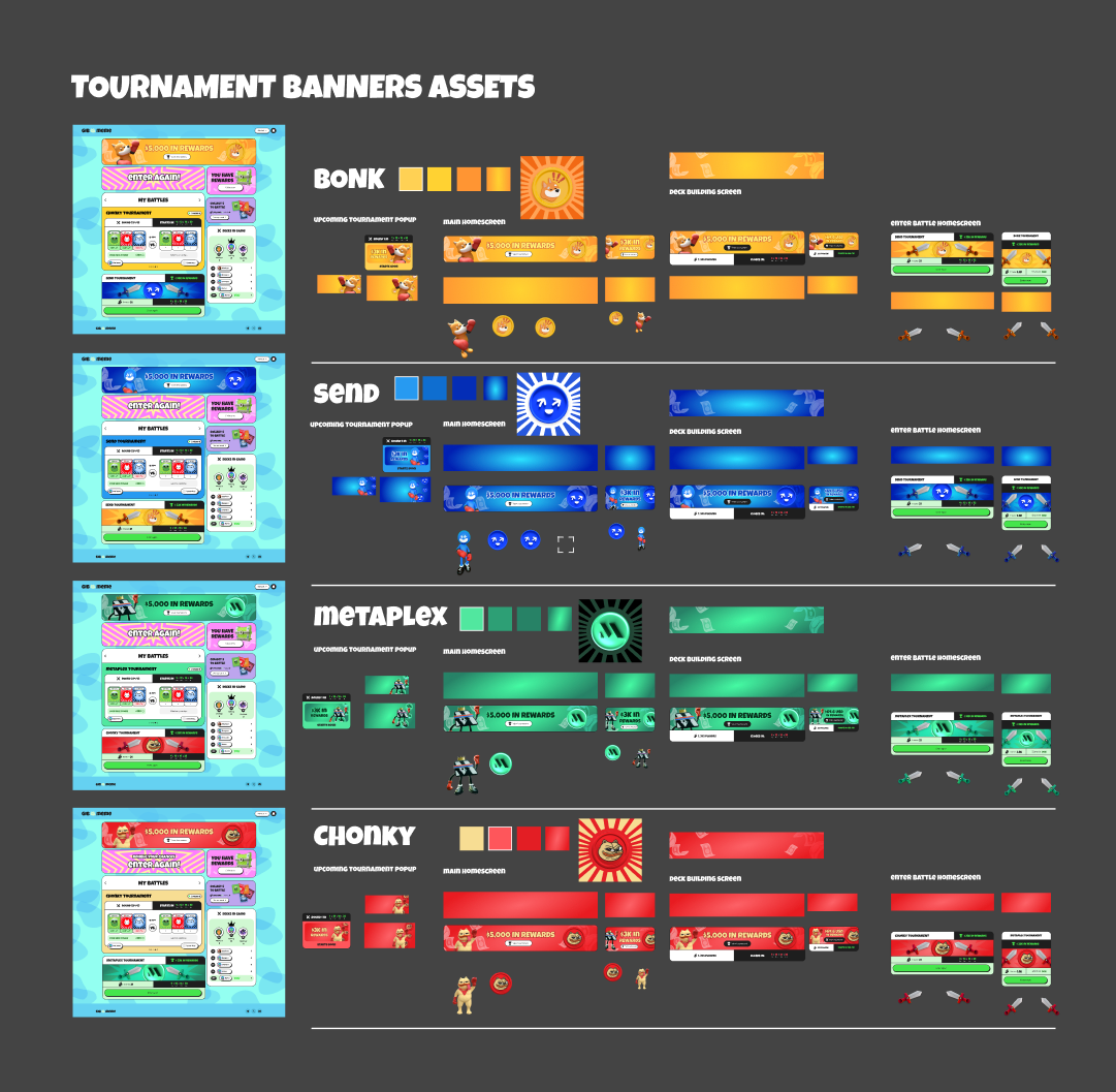 Gib.Meme, banners de convite das rodadas, um por memecoin
